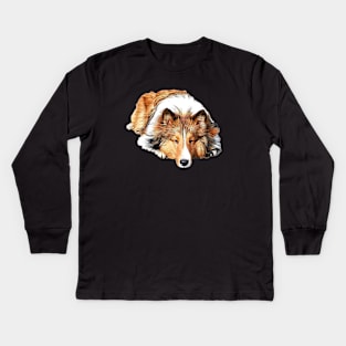 Rough Collie Kids Long Sleeve T-Shirt